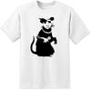 Banksy Singing Mc Rat Graffiti T Shirt Retro Unisexs Ladies Retro Top Gun Stag