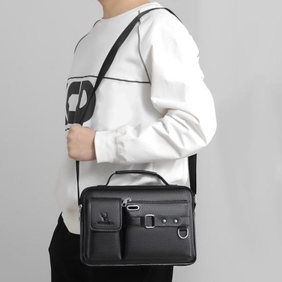 Shoulder Bag Adjustable Strap Waterproof Solid Color Lightweight Large Capacity Crossbody Bag for Business