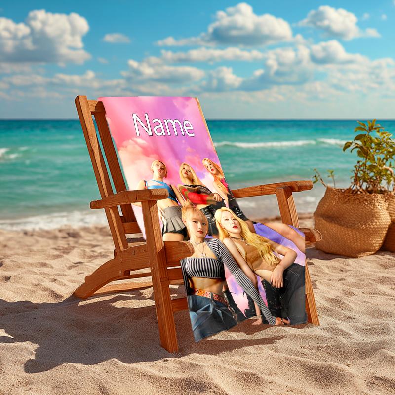 Personalized customized proof beach towel with (G)I-DLE pattern - soft, absorbent, quick-drying, perfect swimming, camping&bathing