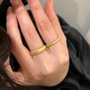 Vintage Brushed Metal Matte Ring for Women Girl Gold Color Frosting Texture Zircon Engagement Design Jewelry Gifts Dropshipping