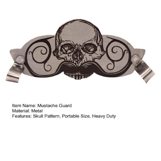 Chránič na pití kníru Kovový vzor lebky Chrání knír před pivem Káva Čaj Nápoj Nápoje Šálek vody Hrnek Chránič knírů