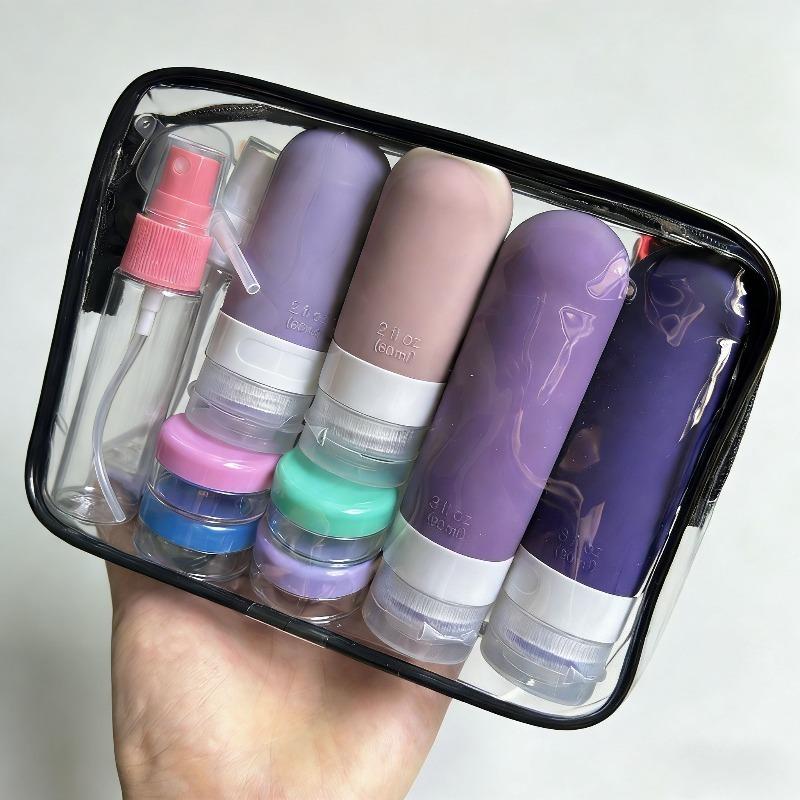 

17Pcs Silicone Travel Bottles Set Leak Proof Toiletry Containers for Shampoo Conditioner Cosmetic Refillable Accessories Kit