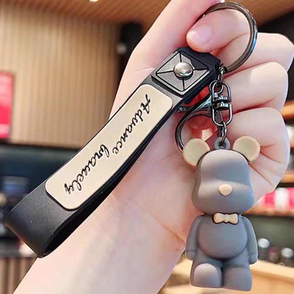 Porte-clés Créatif Ours Nordique en Silicone - Ornement de Voiture Élégant & Accessoire de Sac à Dos Unique