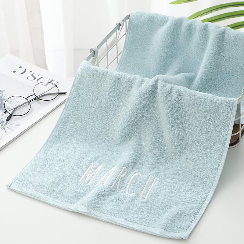 Embriodered Letters Face Towel Pure Cotton Soft Rectangle Towels Good Absorption Simple Creative Kids Adults for Home Bathroom