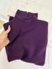 2024 Slimming Grape Purple Semi-Turtleneck Long-Sleeve Knit Top