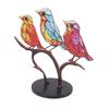 Birds On Branch Desktop Ornaments Iron Double Painted Bird Colorful Birds Ornament Tablet for