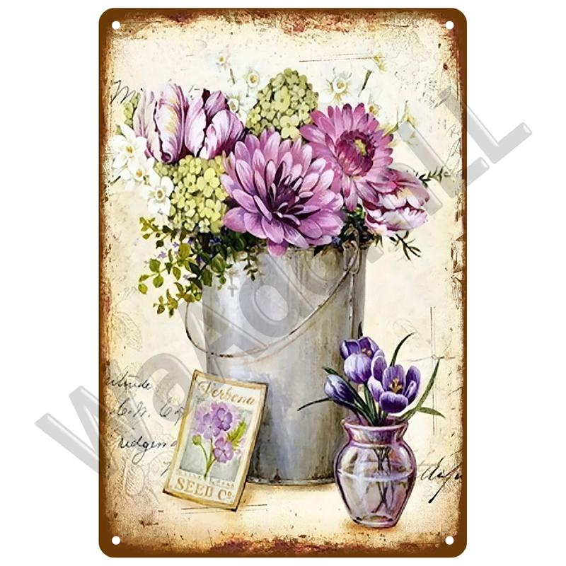Retro Tin Sign For Cafe Garden Decorations Vintage Metal Sign Home Wall Art Mural Plaque Plate Room Decor Farm Painting Gift