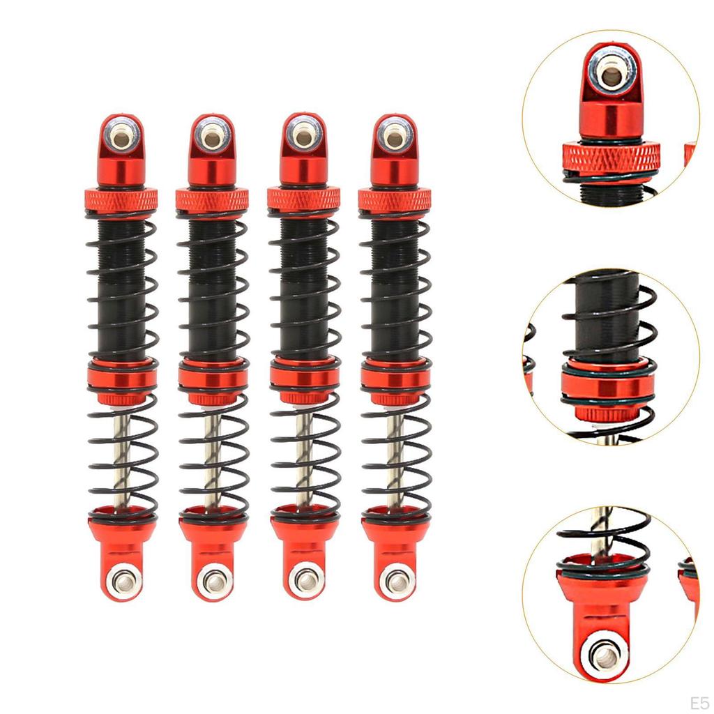 Oil Adjustable Damper Kit with Springs for RC Crawler Car, Compatible 1/10 SCX10 I II III