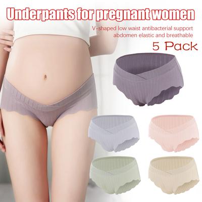(Projector)Women Low Waist U Shaped Pregnant Elasticity Soft Maternity Panties