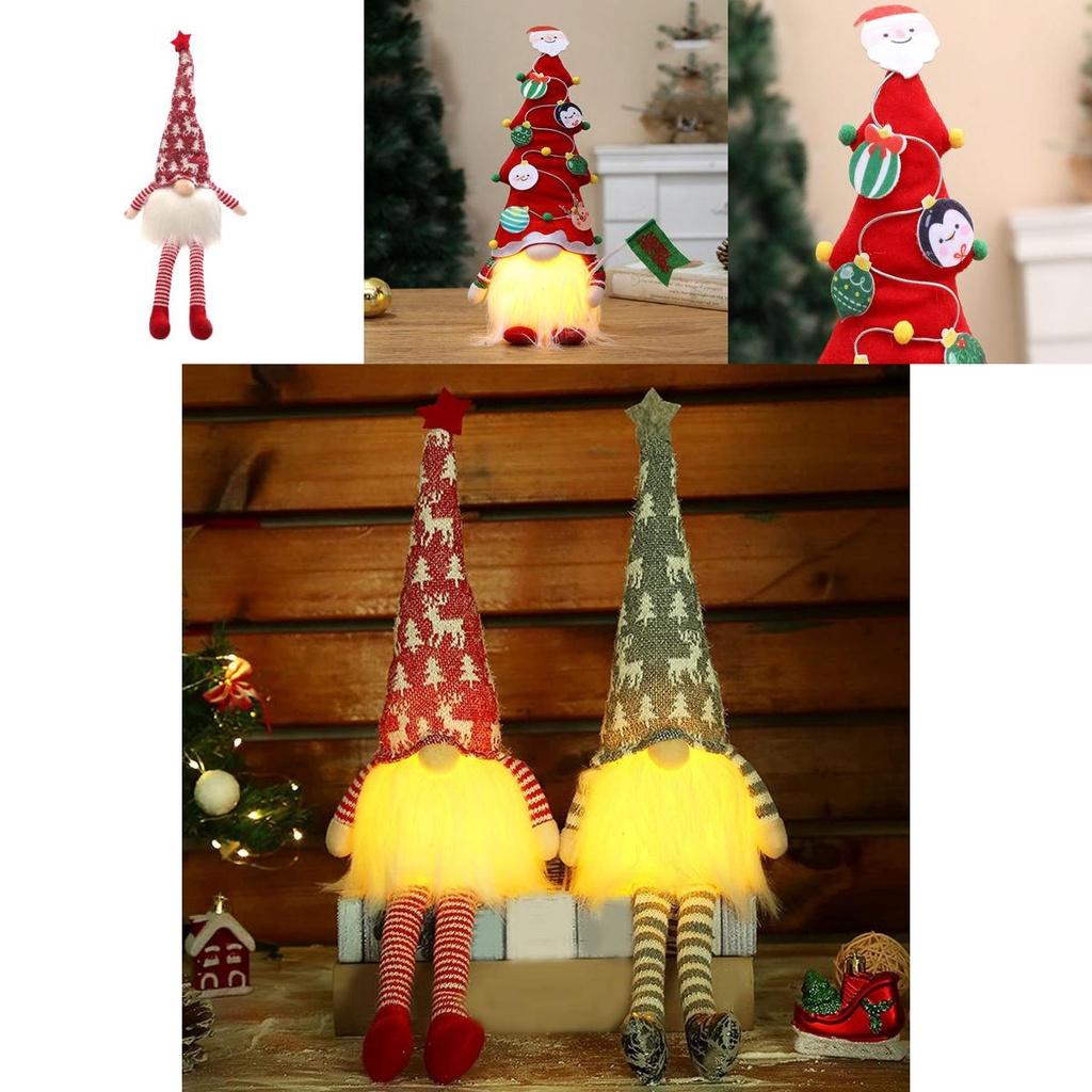 Incredibly Soft Christmas Gnomes With Led Lights Plush Dolls Xmas Ornament
