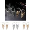 Trendy Western Style Alloy Tassel Dangle Earrings Golden And Silver Colors