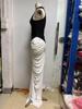 Elegant 2025 Black & White Patchwork Sleeveless Pleated Evening Dress