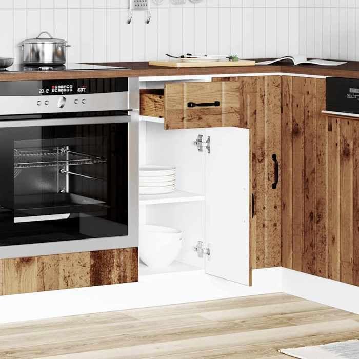 VidaXL Kitchen Cabinet Lucca Old Wood Engineered Wood, Sink Cabinet, Kitchen Cabinet with Drawer, Kitchen Cabinet 853705