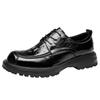 2025 round head men's business leather shoes British style derby shoes first layer cowhide trend versatile wedding shoes black