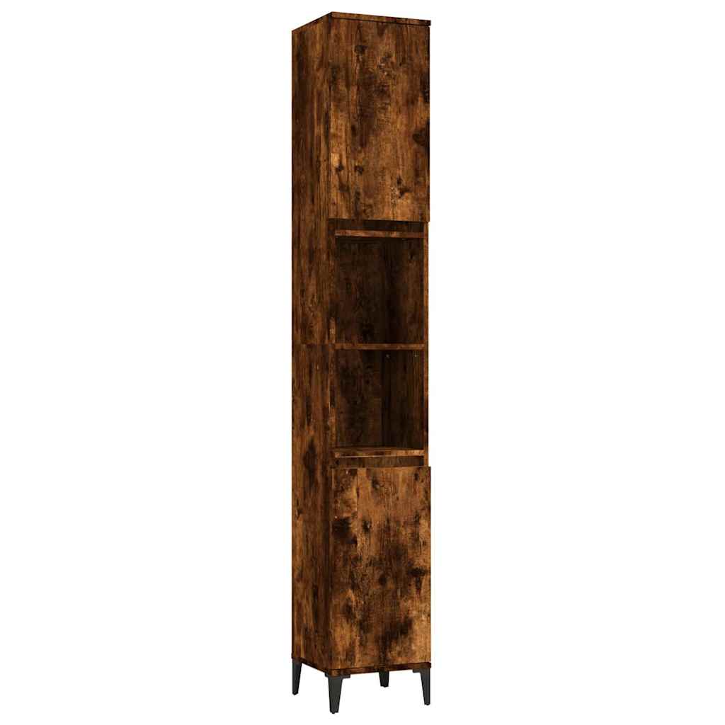 Vidaxl 3-Piece Bathroom Furniture Set, Smoked Oak