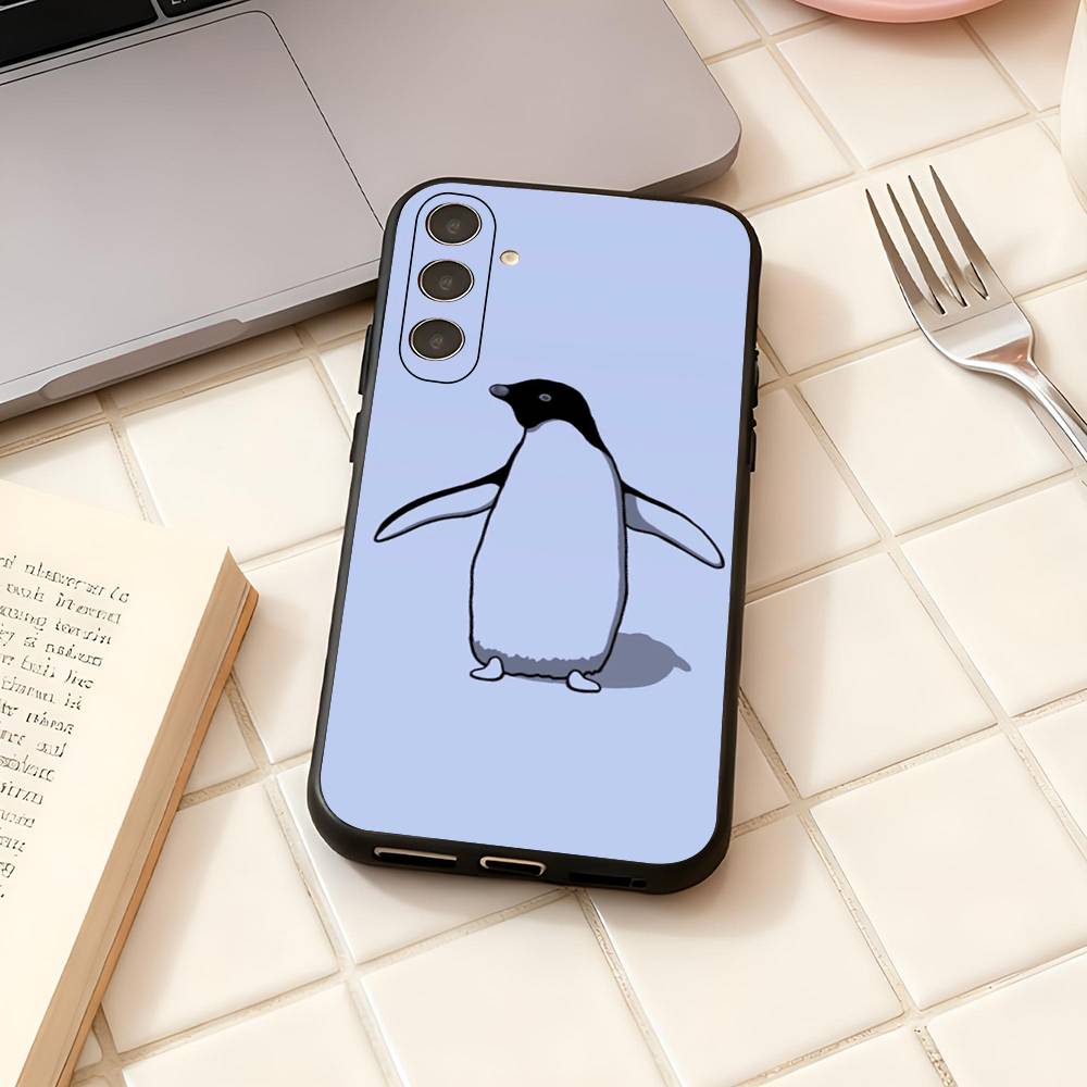Lovely Penguin For Samsung Galaxy S23 S24 S25 Ultra S22 Plus S21 Black Soft Case Waterproof Soft Case