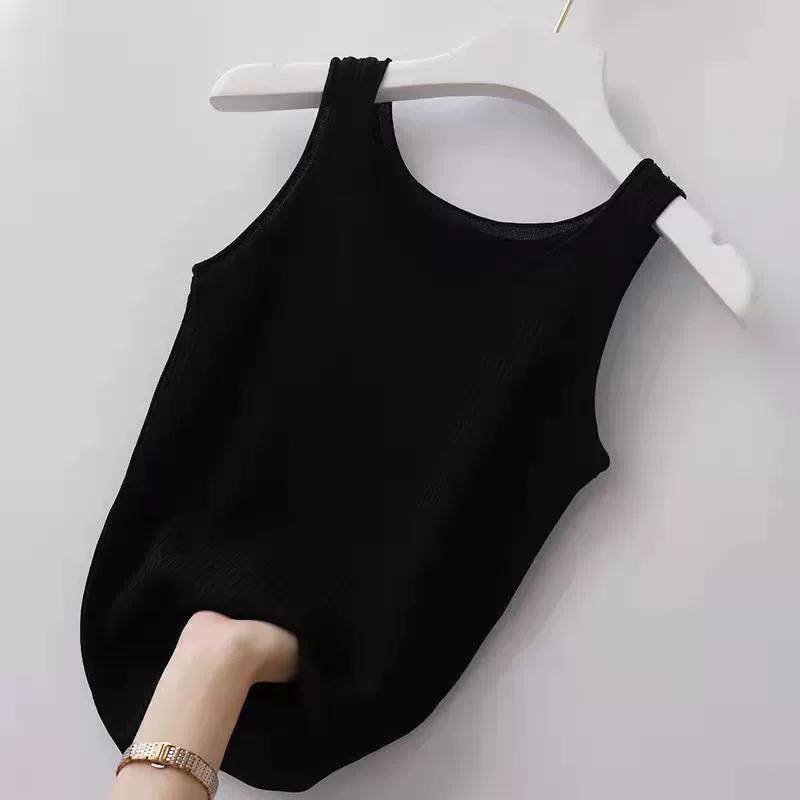 Sling Threaded Vest Women's Large Size Slim Fit Outer Wear Inner Bottoming Shirt Sleeveless Thin Vest