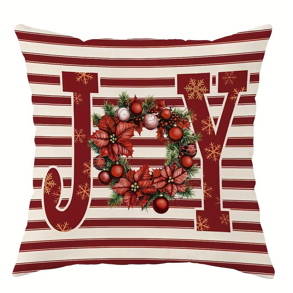 1pcs Christmas-pillowcase, suitable for Christmas home decoration, single-sided printing, no pillow core.