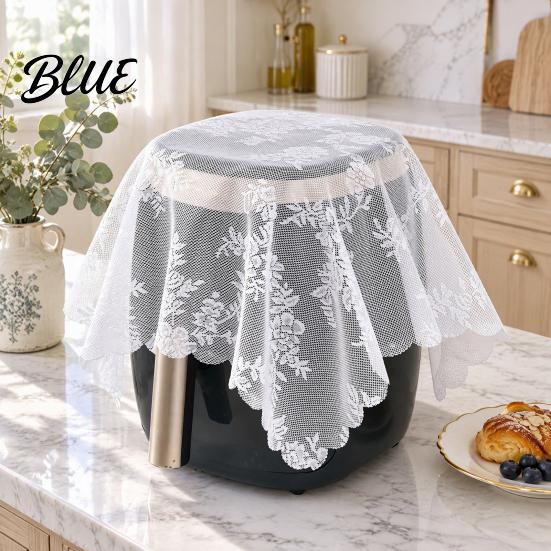 Decorative Embroidery Protector Dustproof Cloth Dust Cover White Lace for Kitchen Small Appliances Air Fryer