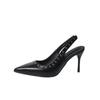 Temperament Slip-on Stiletto Sandals 2026Summer New Pointed Toe Shallow Rivet Heels