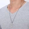 Men Party Gift Metal Steel Color Minimalism Black Cross Necklaces Clavicle Chains Necklaces Cross Pendant