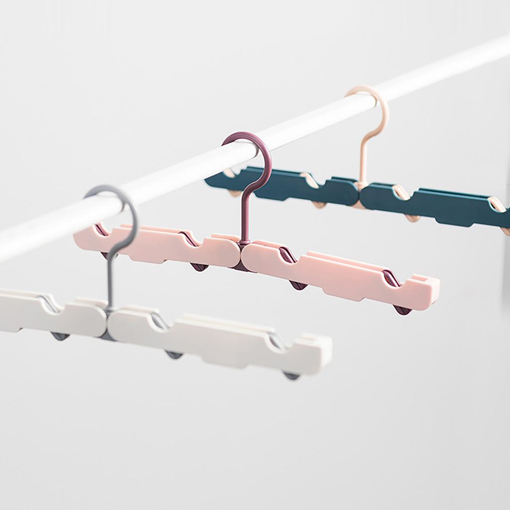 Clothes Hanger Rack Anti Slip Multifunctional Foldable Travel Hanger with Clips for Home Dorm Dark