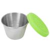 Beauty Salon Essential Oil Cup Stainless Steel Condiment Salad Dressing Container with Silicone Lid