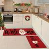 VIKAMA 1/2pcs Santa Claus Kitchen Mat Bedroom Living Room Corridor Runner Rug Indoor Outdoor Entryway Welcome Doormat Home Decor