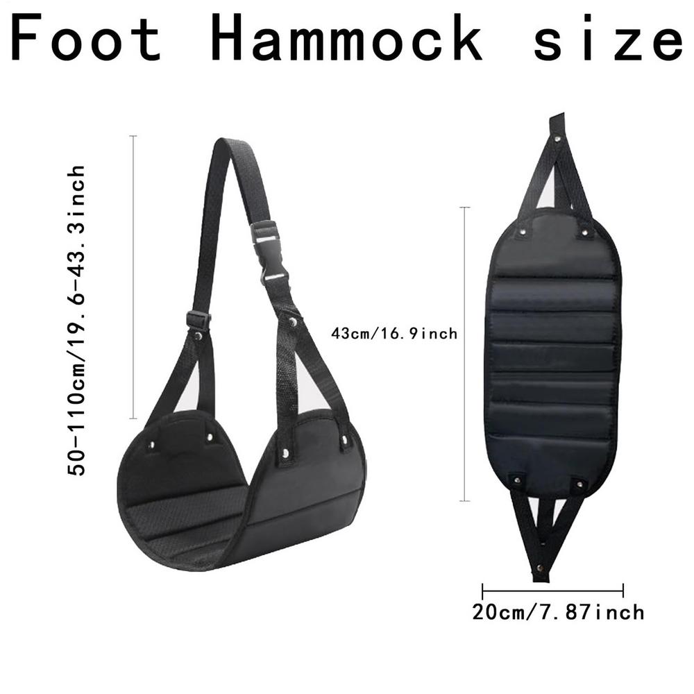 

Leg Hammock For Airplane Travel Portable Comfort Rest Sling With Extended Adjustable Strap Airplane Footrest For Office Work чорний