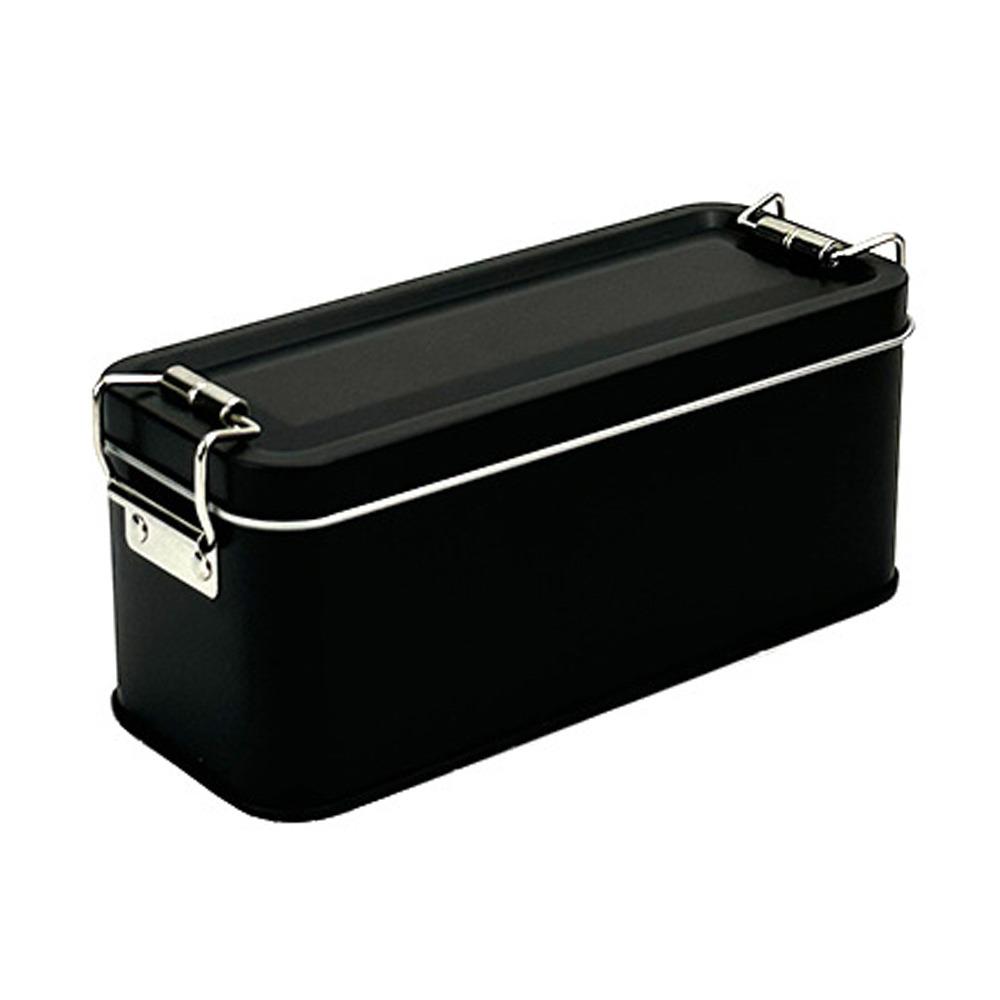 

New With Lid Tinplate Box Durable Material Rectangular Shape Iron Box High Quality With Buckle Rectangular Iron Box Bakery Use чорний