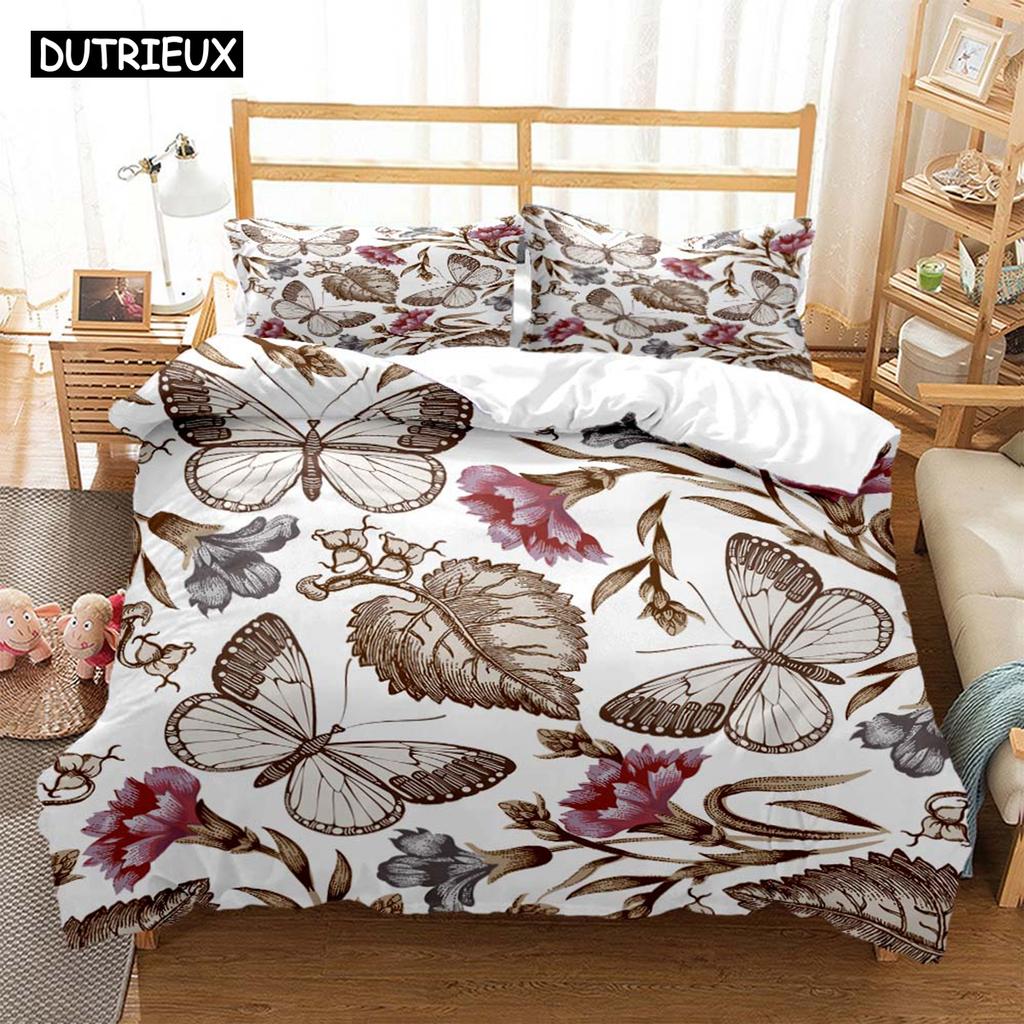 Plant Flowers Digital Print Polyester Bedding Sets Child Kids Covers Boys Bed Linen Set For Teens Bedding Set