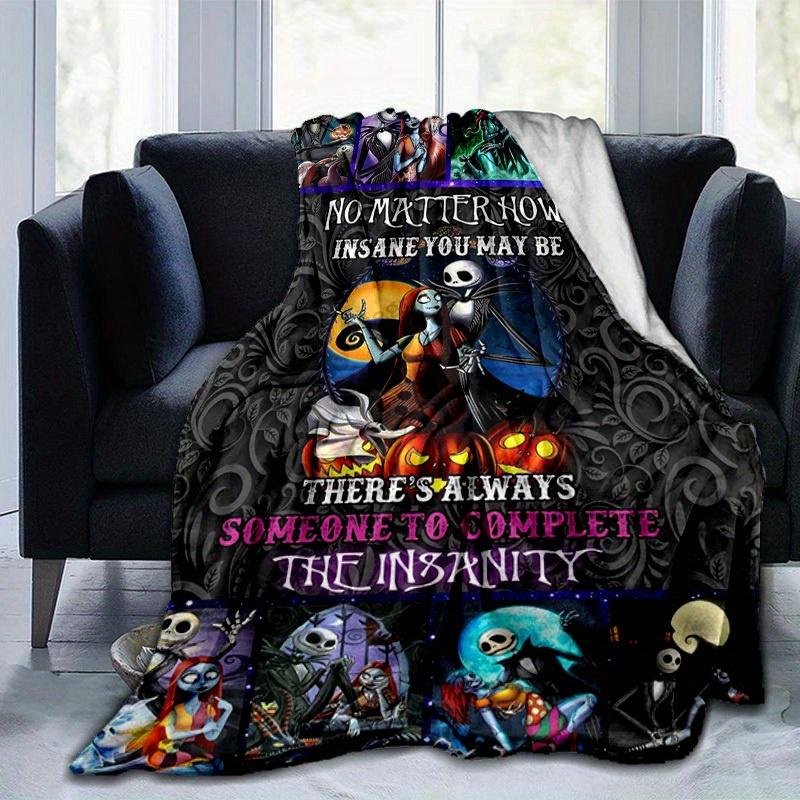 1pc. Halloween Nightmare Before Christmas Jack Skellington Sally Home Decorative Blanket, Perfect for All Seasons, Cozy and Soft Throw Blank