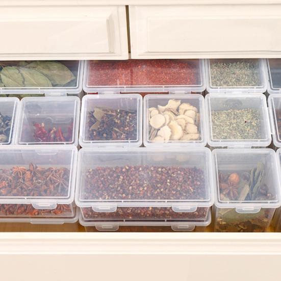 Spices Storage Box Sealed Dust-Proof Transparent Kitchen Food Storage Containers Home Supplies
