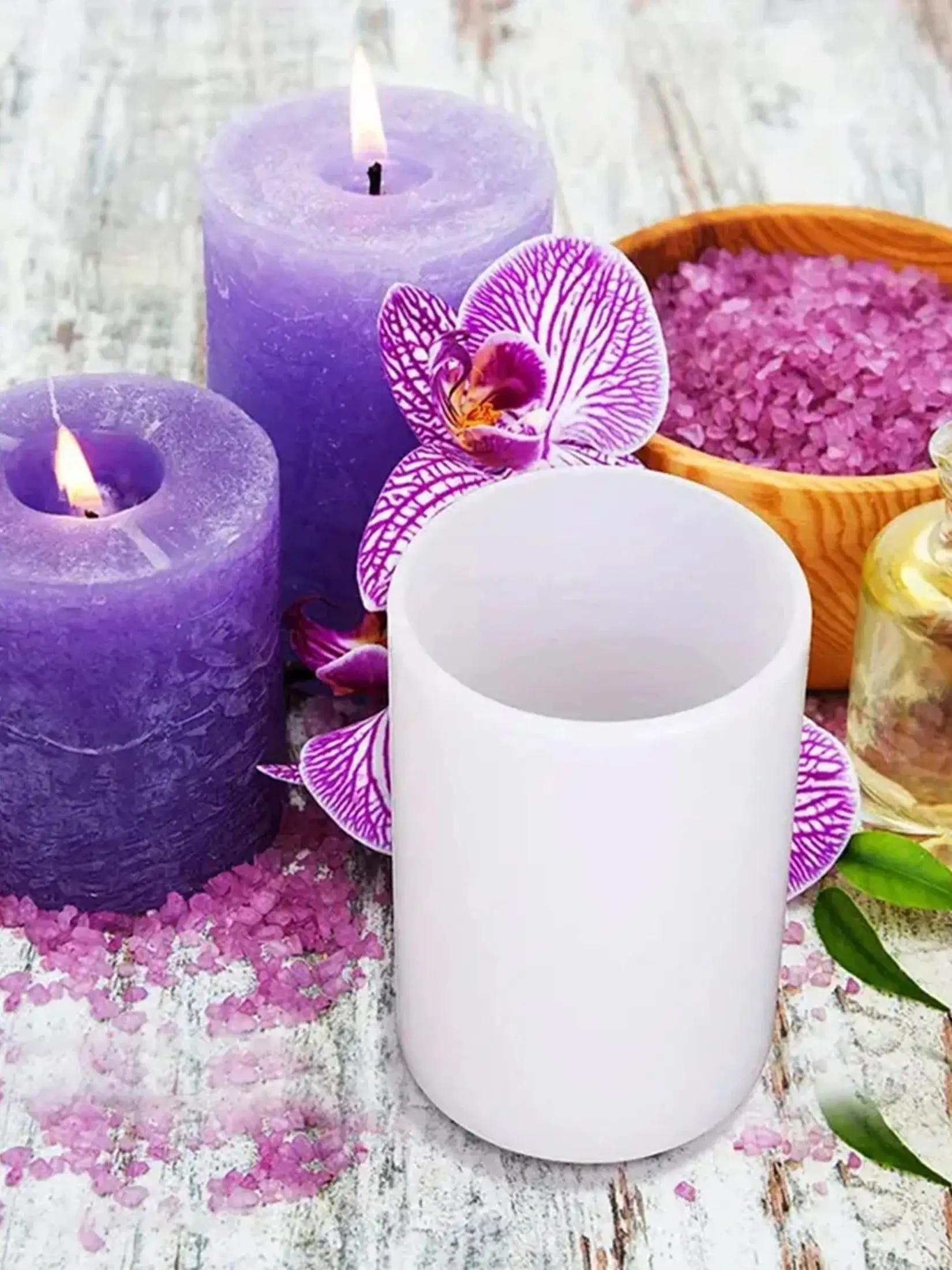 

1 шт. DIY Пинстрайп Цилиндрическая форма для свечи Плоская вершина Цилиндрические принадлежности для изготовления свечей Акриловая форма из ПК Пластиковая форма Банка Домашний декор белый