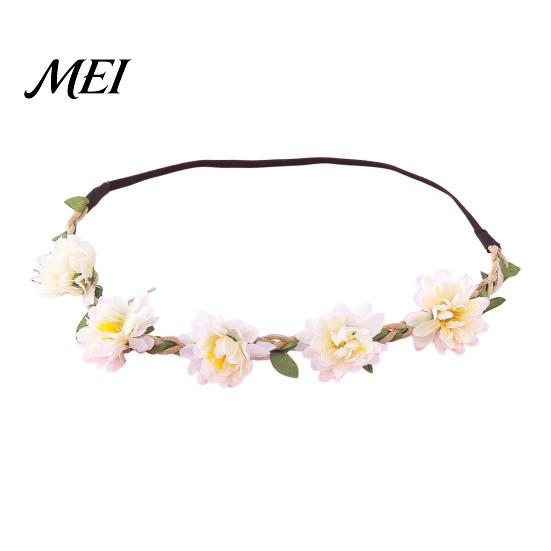 Artificial Flower Headband for Travel Headband, Crown, Headpiece, Boho Floral Wreath Gentle Style Hairband Dresses Wedding Birthday Festival