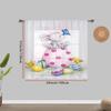 1PC Watercolor Rabbit and Easter Egg, Chick and Butterfly Patterned Gauze Curtain, Suitable for Bedrooms and Living Rooms