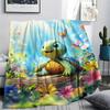 Tortoise Print Flannel Blanket, High quality Comfortable for All Seasons, Home Decor, Warmth and Comfort, Perfect for Christmas Gifts