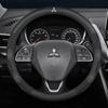 Car Suede Carbon fiber Leather Steering Wheel Cover For Mitsubishi Outlander Pajero Asx Lancer EX Evolution L200 Triton RALLIART MK3