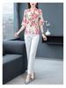 2021 Floral Chiffon Short-Sleeve Top: Slimming, Age-Reducing Style for Women
