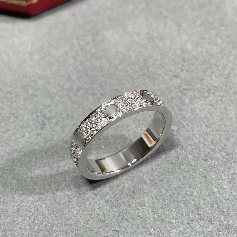 V Gold High Version Gypsy Star 3-row Diamond Ring Narrow Wide Version Women's Plated 18k Rose Gold Couple Ring