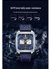 MEGIR Men's Leather Square Chronograph Quartz Watch