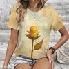 Summer Round Neck Cartoon Animal Pattern 3D Print Top Fashionable Casual Short Sleeved Women's T-shirts