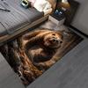 Realistic Roaring Bear Forest Print Carpet for Living Room Decor Suitable for use as an anti-slip for living room bedroom sofas