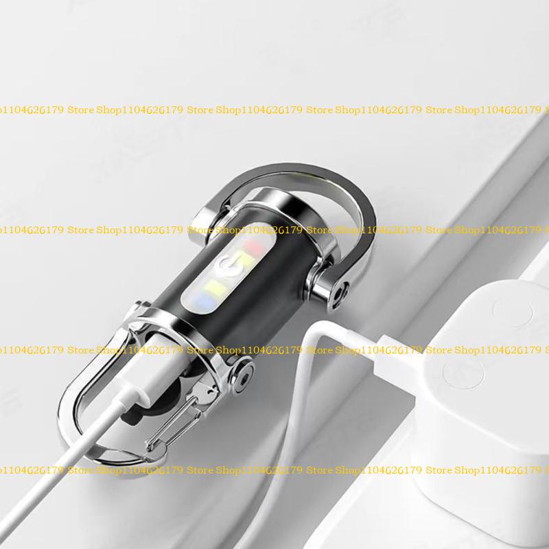 A1A2 Bright LED Small Keychains Lamp Outdoor Camping Emergencies Charging Flashlights for Hiking Emergencies Use