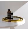 Golden Glass Mirror Storage Tray Irregular Metal Decoration Desktop Jewelry Ring Display Home Aromatherapy Pendulum