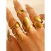 Bohemian Oil Drip Gradient Vintage Layered Titanium Steel Ring European and American Ins Style Geometric Open Stainless Steel Ring