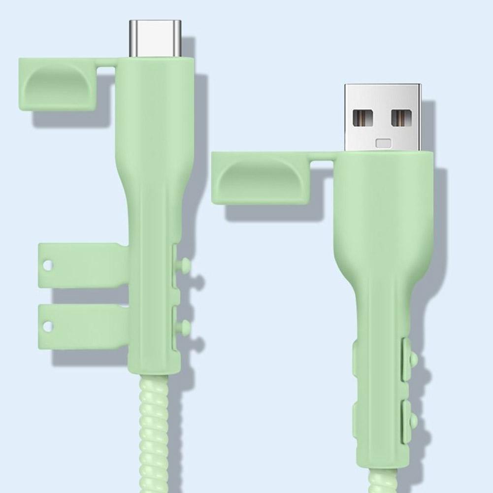 10Pcs Soft Silicone Charger Cable Protector Anti-Break Anti-Tangle Charging Cord Cover for Data Cable