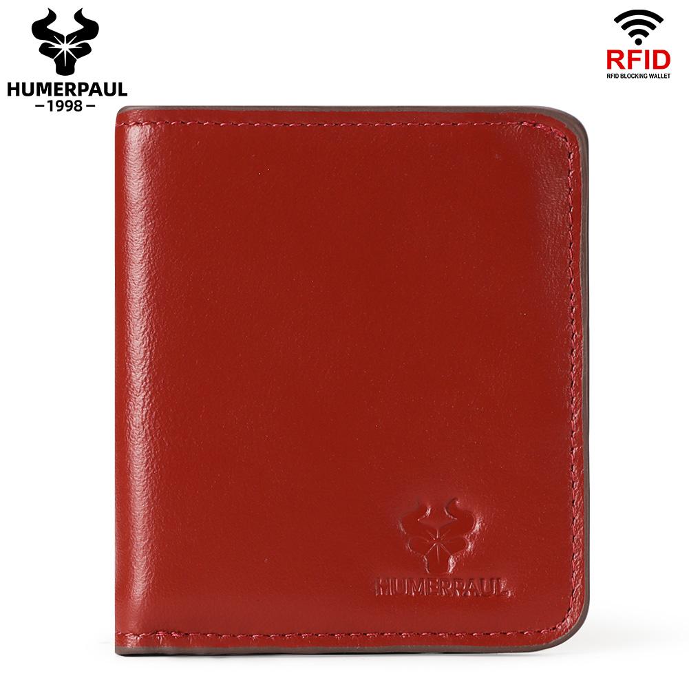 Humerpaul Thin Cow Genuine Leather Wallet Men Coin Purse Small Mini Card Holder Simple PORTFOLIO Portomonee Slim Male Wallet