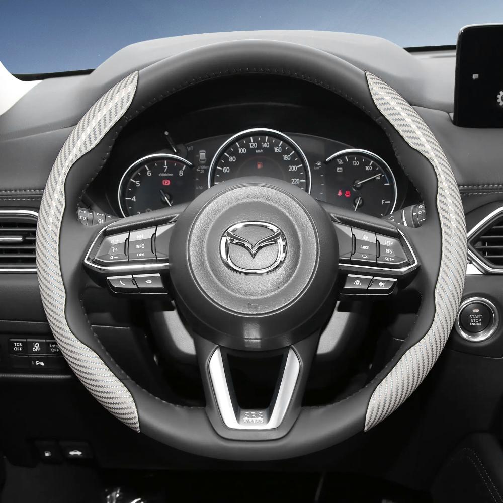 

Suitable for Mazda Carbon Fiber Texture Steering Wheel Cover with Segmented Quick-Release Design, Durable, for Cx-