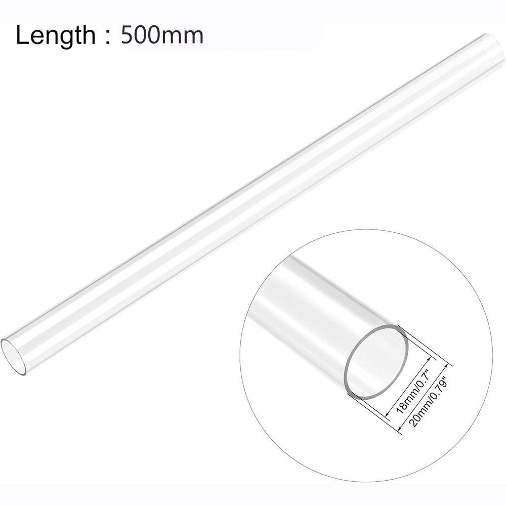

10 шт. Прозрачные жесткие трубки 500 мм длиной Круглая труба Водяное охлаждение, Сантехника 18mmx20mm